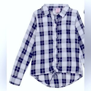 🛍️Real Love Girls Plaid Button Down long sleeve flannel shirt Size:10/12 &14/16